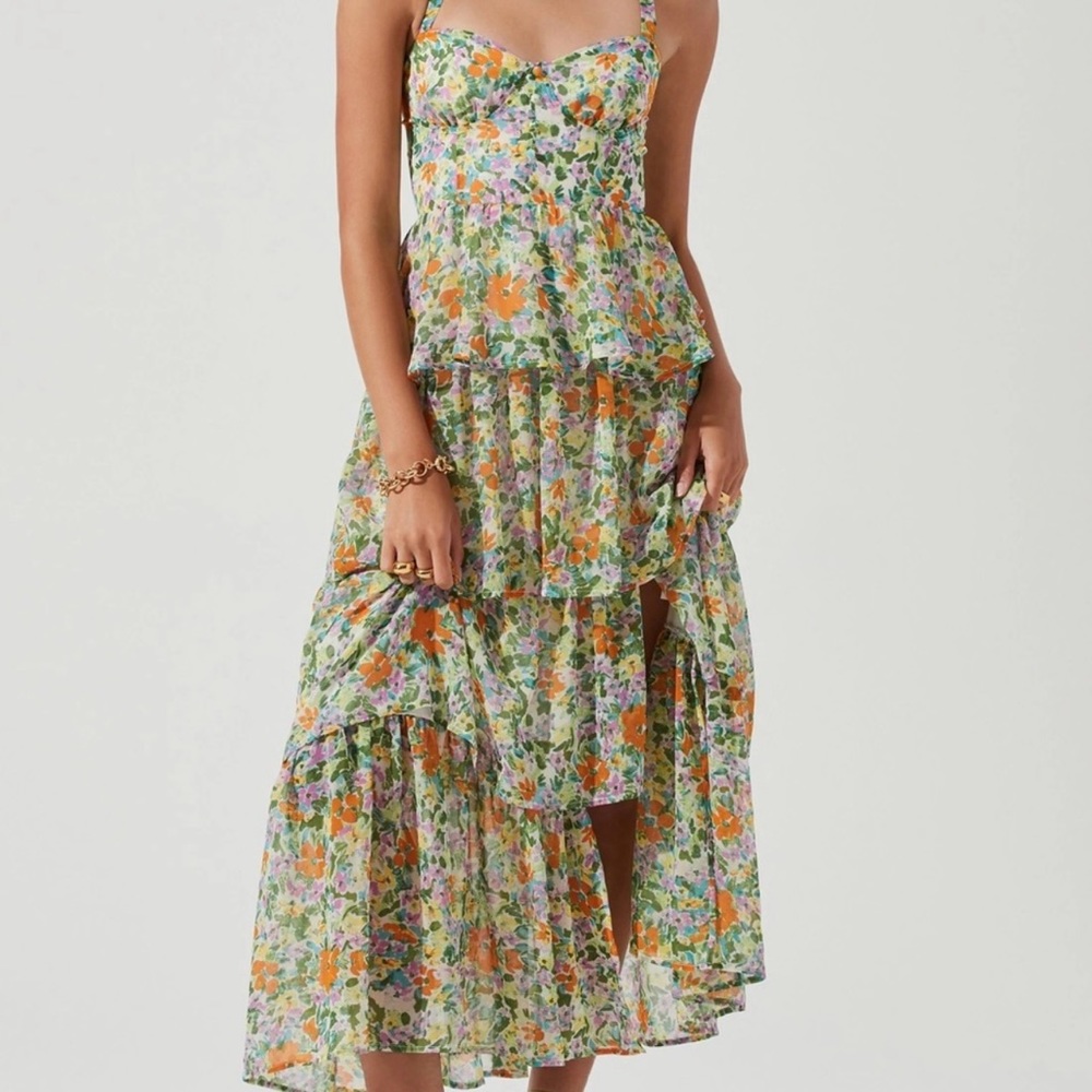 ASTR Midsummer Float Tiered Maxi Dress